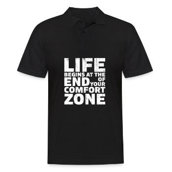 La vie commence à la fin de votre zone de confort - Polo Homme - noir - Devant - Kai (181cm)