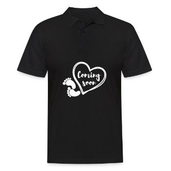 Bientôt un cadeau de grossesse pour bébé - Polo Homme - noir - Devant - Kai (181cm)