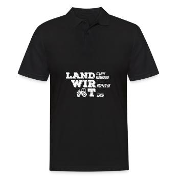 Landschafft Verbindung wir ruffen zu tisch - Männer Poloshirt - Schwarz - Vorne - Kai (181cm)