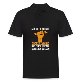 Sei nett zu mir Elektriker Elektrotechniker Gesche - Männer Poloshirt - Schwarz - Vorne - Kai (181cm)