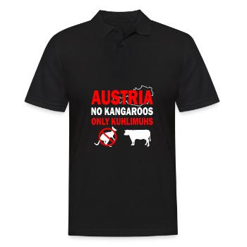 Austria no kangaroos only kuhlimuhs Geschenk - Männer Poloshirt - Schwarz - Vorne - Kai (181cm)