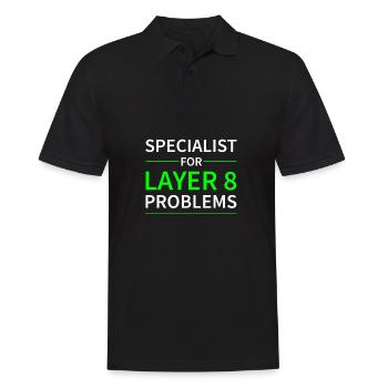 Specialist for layer 8 problems Geschenk Code - Männer Poloshirt - Schwarz - Vorne - Kai (181cm)