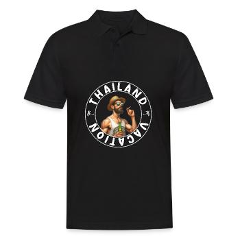 Thailand Holiday Party Outfit - Men's Polo Shirt - black - Front - Kai (181cm)