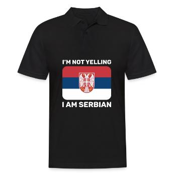 I'm not yelling I am Serbian Jugoslawien Balkan - Männer Poloshirt - Schwarz - Vorne - Kai (181cm)