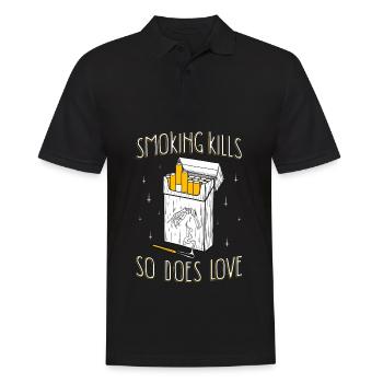 Smoking kills so does love I kill smoking - Men's Polo Shirt - black - Front - Kai (181cm)