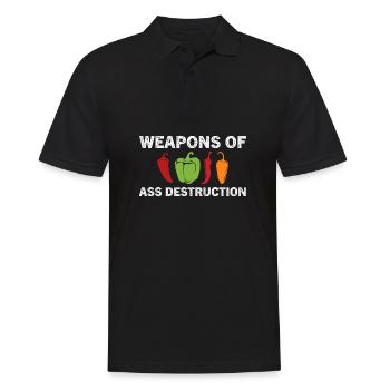 Lustige Pfeffer Chili Kopf scharfe Speisen - Männer Poloshirt - Schwarz - Vorne - Kai (181cm)
