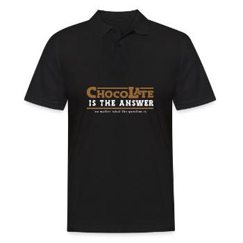 Le chocolat est la réponse - Polo Homme - noir - Devant - Kai (181cm)