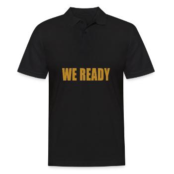 Wir sind bereit - Männer Poloshirt - Schwarz - Vorne - Kai (181cm)