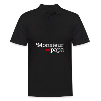 tee shirt fete des peres monsieur papa cadeau - Polo Homme - noir - Devant - Kai (181cm)