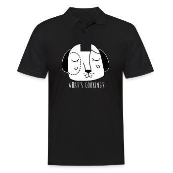 Visage de chien de dessin animé avec dire - Polo Homme - noir - Devant - Kai (181cm)