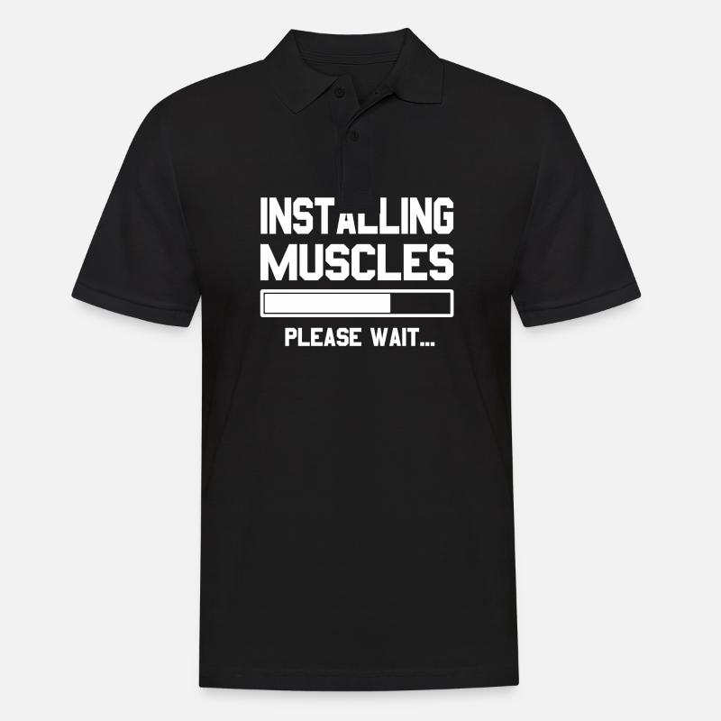 Installing Muscles - Männer Poloshirt - Schwarz