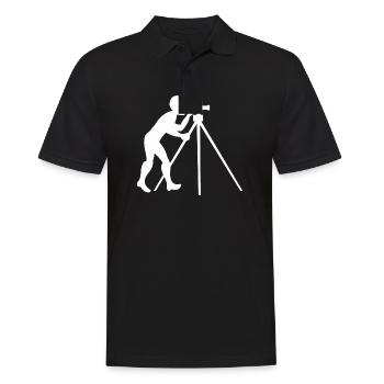 Landvermesser Geometer Vermessungsingenieur - Männer Poloshirt - Schwarz - Vorne - Kai (181cm)
