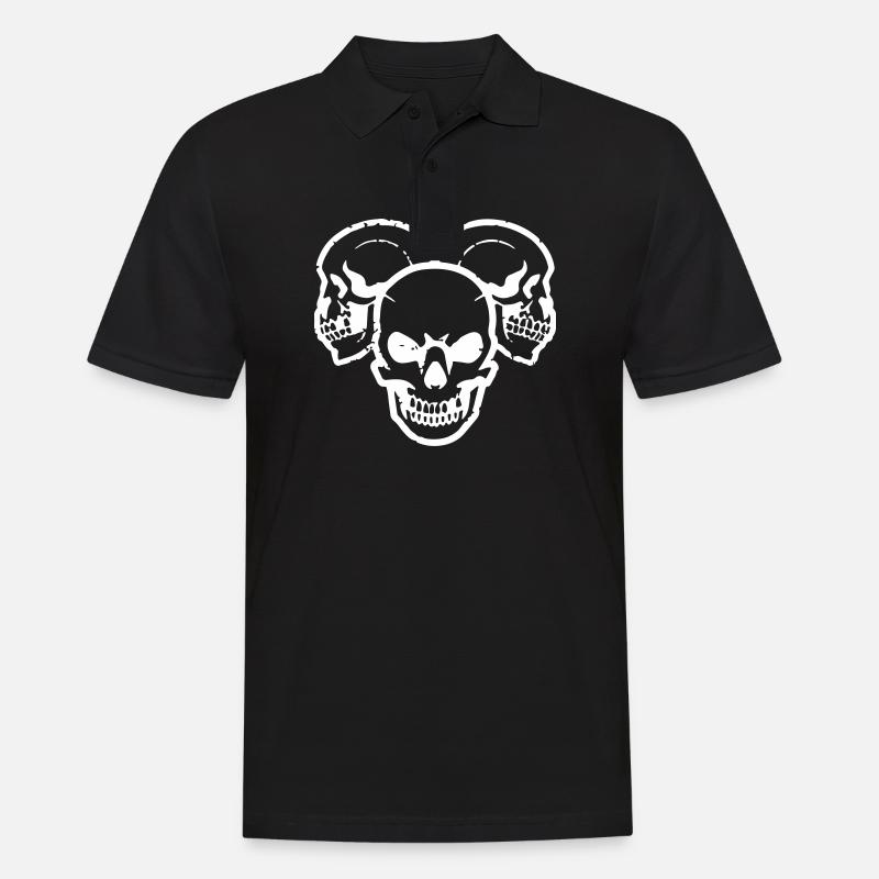 Drei grinsende Vector Schädel - Männer Poloshirt - Schwarz
