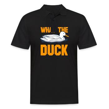 What The Duck - Männer Poloshirt - Schwarz - Vorne - Kai (181cm)