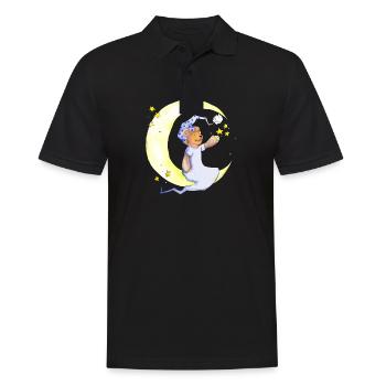 The bear in the moon - Men's Polo Shirt - black - Front - Kai (181cm)