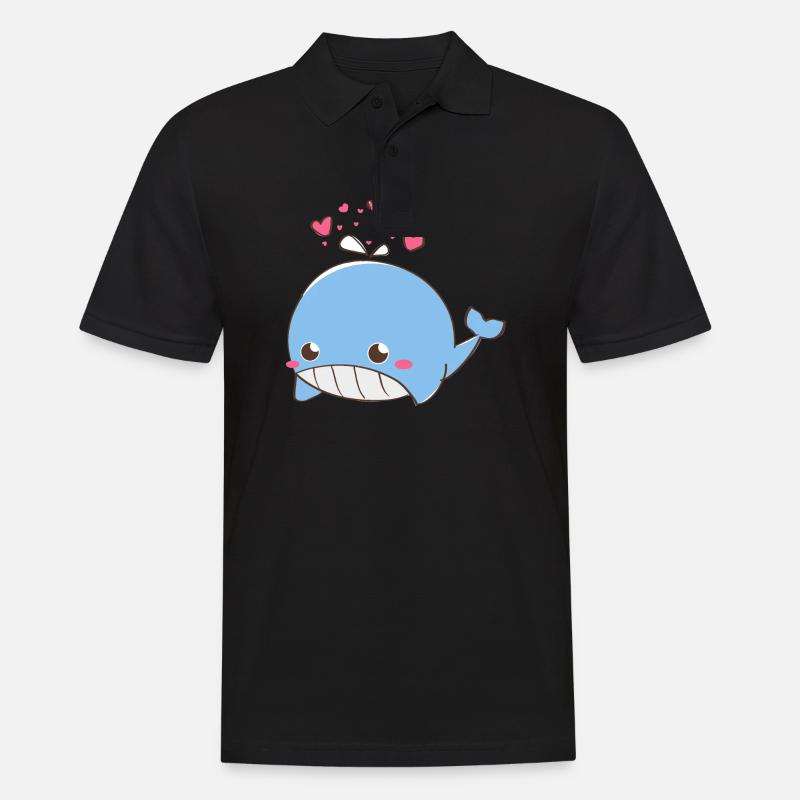 Love Whale - Geschenkidee - Männer Poloshirt - Schwarz