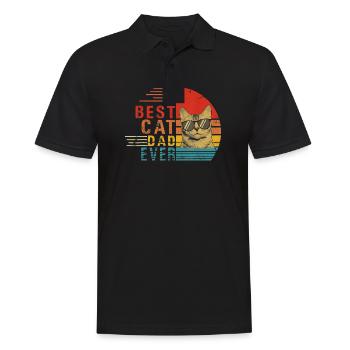 Papa meilleur chat papa jamais t-shirt père papa chat - Polo Homme - noir - Devant - Kai (181cm)
