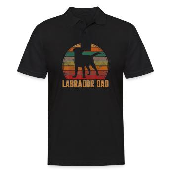 Rétro Labrador Papa Cadeau Chien Papa Golden Black Lab - Polo Homme - noir - Devant - Kai (181cm)