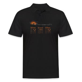 Funny Guitar Dad Chord Shirt Father s Day Gift - Männer Poloshirt - Schwarz - Vorne - Kai (181cm)