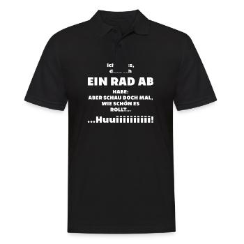 Ich hab rad ab schau wie schoen es rollt irre verr - Männer Poloshirt - Schwarz - Vorne - Kai (181cm)
