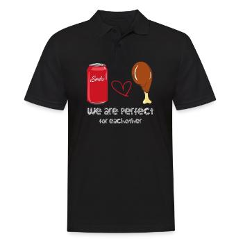 Perfekte Liebe zwischen Essen und Trinken - Männer Poloshirt - Schwarz - Vorne - Kai (181cm)