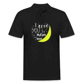 Je t'aime à la lune et au dos - Polo Homme - noir - Devant - Kai (181cm)