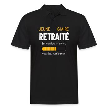 Jeune stagiaire retraité formation en cour - Polo Homme - noir - Devant - Kai (181cm)
