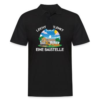 Leicht abgelenkt durch eine Baustelle - Männer Poloshirt - Schwarz - Vorne - Kai (181cm)
