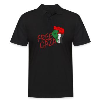 Libérez la Palestine Libérez la Liberté Palestine - Polo Homme - noir - Devant - Kai (181cm)