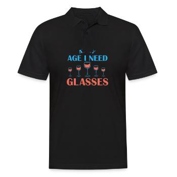 Vin Vieux Lunettes Cadeau Rengaine - Polo Homme - noir - Devant - Kai (181cm)