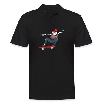 Skater skateboard skeleton skating gift - Men's Polo Shirt - black - Front - Kai (181cm)