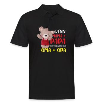 Wenn Mama Und Papa Nein Sagen Frage Ich Oma Und - Männer Poloshirt - Schwarz - Vorne - Kai (181cm)