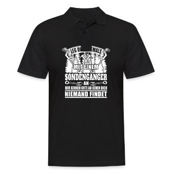 Sondengänger Sondel Shirt - Männer Poloshirt - Schwarz - Vorne - Kai (181cm)