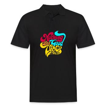 Mens Nice Vintage Offiziell Nichts als gute Stimmung - Männer Poloshirt - Schwarz - Vorne - Kai (181cm)