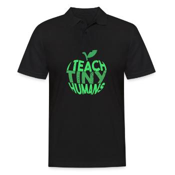 Lehrer - Ich unterrichte kleine süße Menschen - Männer Poloshirt - Schwarz - Vorne - Kai (181cm)