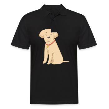 Labrador Jaune - Polo Homme - noir - Devant - Kai (181cm)