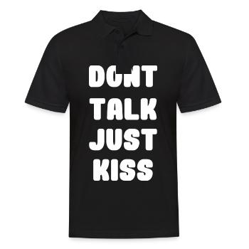 Dont talk just kiss - Männer Poloshirt - Schwarz - Vorne - Kai (181cm)