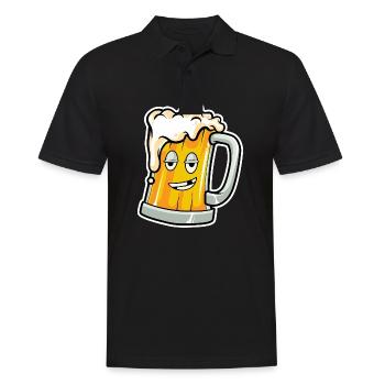 Bier - Männer Poloshirt - Schwarz - Vorne - Kai (181cm)
