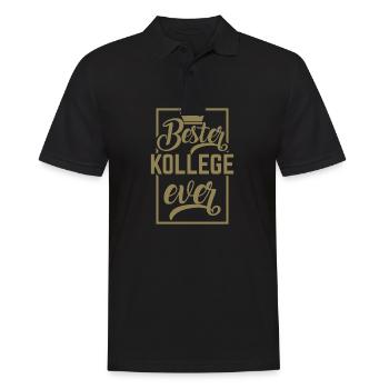 Bester Kollege Ever - Männer Poloshirt - Schwarz - Vorne - Kai (181cm)