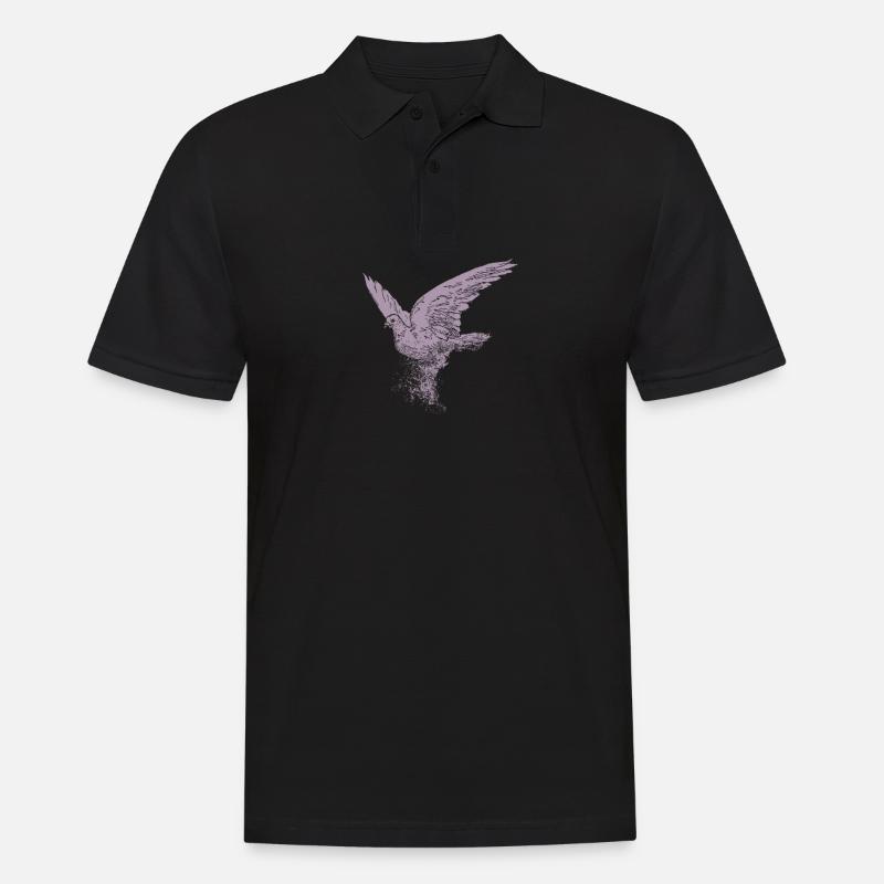 Rosa Taube Friedenstaube Dispersion - Männer Poloshirt - Schwarz
