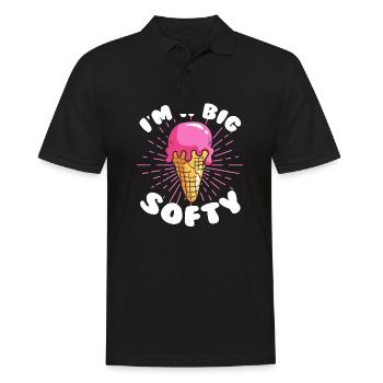 I'm A Big Softy – Sundae Lover Funny Ice Cream - Männer Poloshirt - Schwarz - Vorne - Kai (181cm)