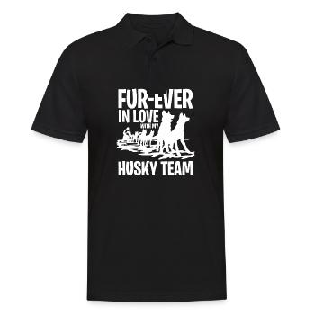 Chien de traîneau Fur-ever amoureux de mon équipe de husky - Polo Homme - noir - Devant - Kai (181cm)