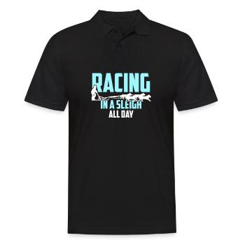 Course de chiens de traîneau toute la journée - Polo Homme - noir - Devant - Kai (181cm)