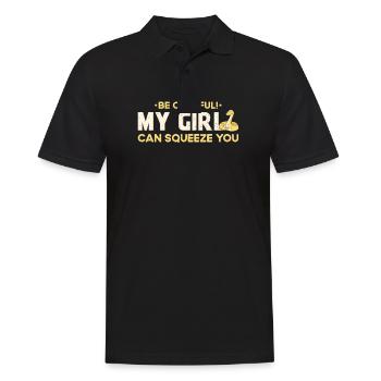 Banana Ball Python Aufpassen Mein Mädchen Kann - Männer Poloshirt - Schwarz - Vorne - Kai (181cm)