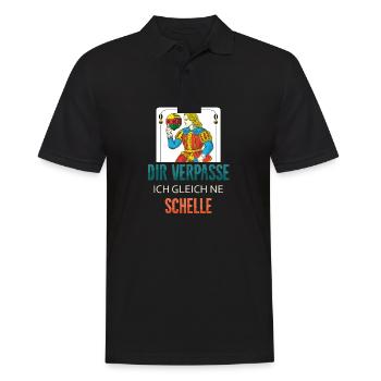 Dir verpasse ich ne Schelle - Männer Poloshirt - Schwarz - Vorne - Kai (181cm)