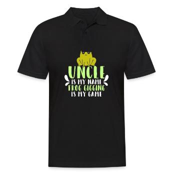 Uncle is my name Frogs Catch my game - Men's Polo Shirt - black - Front - Kai (181cm)
