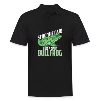 Anhalten! Ich Sehe Einen Riesigen Frosch - Männer Poloshirt - Schwarz - Vorne - Kai (181cm)