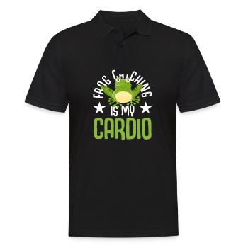 La chasse aux grenouilles est mon chasseur de grenouilles cardio - Polo Homme - noir - Devant - Kai (181cm)