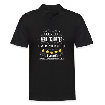 Offiziell Zertifizierter Hausmeister - Männer Poloshirt - Schwarz - Vorne - Kai (181cm)