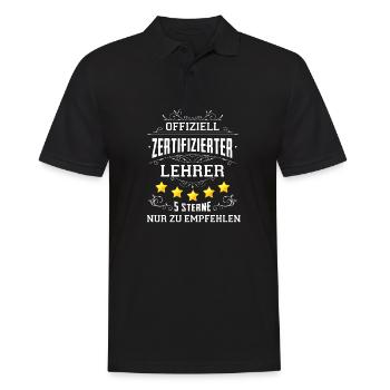 Offiziell Zertifizierter Lehrer - Männer Poloshirt - Schwarz - Vorne - Kai (181cm)